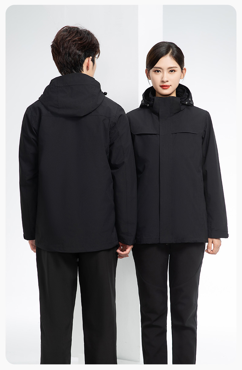 YJ-968 海源三合一沖鋒衣工作服男純色團(tuán)體企業(yè)工裝加絨保暖外套廠服定制(圖23)